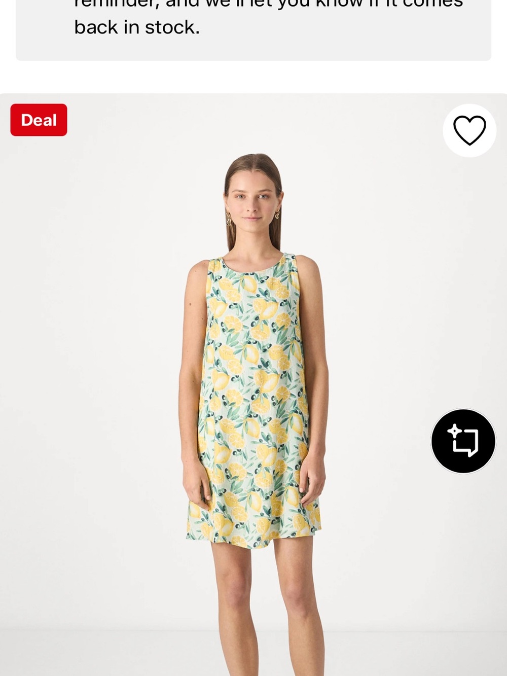 Abercrombie & Fitch Yellow Lemon Print Mini Dress - Picture 3 of 4